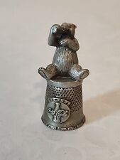 Vintage 1995 Pewter Coca Cola Bear Drinking Cola Collectors Thimble picture