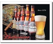 Budweiser History of Bud Beer Bottles Retro Vintage Style  Metal Tin Sign #1155 picture