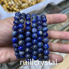 Wholesale Lot 6 Pcs Natural  Lapis Lazuli 8mm 7.5” Crystal Stretch Bracelet picture
