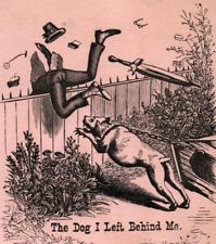 1870's Dog I Left Behind Engraved Early Comical Chase Victorian Trade Card F109 picture