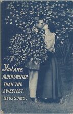 You Are Much Sweeter Than The Sweetest Blossoms c1910 Cyanotype Eismann Postcard picture