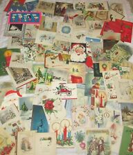 Huge Vintage Christmas Holiday Greeting Card Lot of 75 USED 40's 50's 60's 70's picture