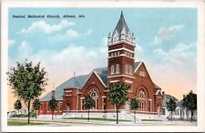 Central Methodist Church, Albany, Alabama- w/b Postcard - Defunct Town c1920s picture
