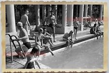 50s Indochina Vietnam Army Soldier Women Lady Swimming Pool Vintage Photo #581 picture