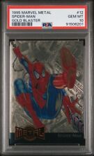 1995 Marvel Metal Gold Blaster #12 Spider-Man PSA 10 GEM MINT picture