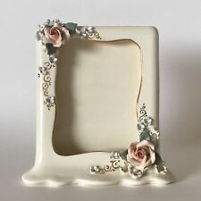 Vintage 1950s Florence Ceramics California Porcelain Picture Frame 3D Flowers picture