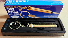 Vintage New Solid Brass Tire Gauge Keychain Regal Jewelry TAIWAN Key Ring 1986 picture