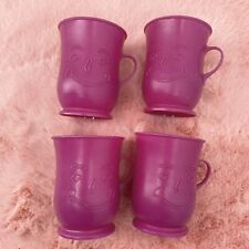 Vintage Purple KoolAid Man Purple Plastic 8 Ounce Mugs Set of 4 picture
