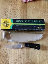 Knife King Of The Beast Parker Cut. Co. Bone Stag Handle W/sheath and box picture