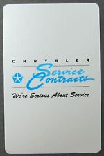Chrysler Service Contracts Ad Single Swap Playing Card Joker  picture