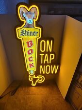Shiner Bock Beer Ram Head On Tap Tap Handle LED Light Up Sign Texas New picture