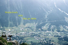 1955 Chamonix France Mount Blane Cable Car View of Valley Red Border 35mm Slide picture