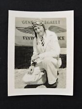 Antique 1930s Photo Pilot Posed in front of Airplane Legault Flying Service picture