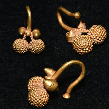 Ancient Hellenistic Greek Gold Earring with Grape Cluster Pattern Ca. 500-400 BC picture