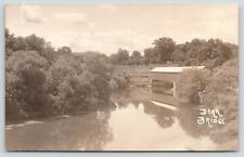 Rutland VT~Dorr Covered Bridge~Lost Flood 1927~Town Lattice Truss~1925 RPPC picture