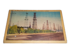 1930s-1940s California Oil Wells and Orange Groves #894 1c Post Card unposted picture