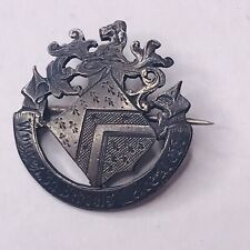 Wyggeston Girls school Crest Pin SIlver VTG Leicestershire Dorothy Devereux picture