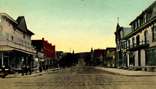 C.1910 MAIN STREET EVANS CITY, PA STORE FRONTS TRACKS CABOT CANCEL Postcard P23 picture