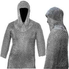 NEW Museum Replica Handmade Medieval Chain Mail Shirt Coif Set picture