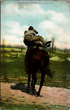 Postcard Man on Horse - Rough Riding - Unposted circa 1907-1915 picture