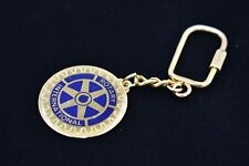Rotary International Keychain Key FOB Gold Tone And Blue Rotary Club picture