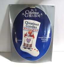 Cross Stitch Kit-vintage Paragon Christmas stocking Goodies--Mrs. Claus w/pocket picture