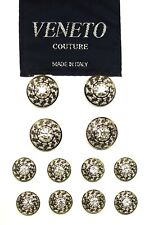 VENETO COUTURE replacement buttons 12 hard composite plastic rhinestone buttons picture