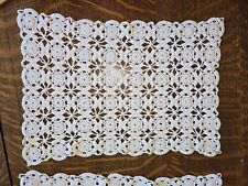 Vintage Set 5 White Unused Cotton Crocheted Placemats 10