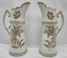 Vintage Pair PM&M Germany Hand Painted Gilded Porcelain 8.25