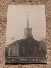 West Union Iowa IA RPPC Baptist Church c 1910 Real Photo Postcard picture