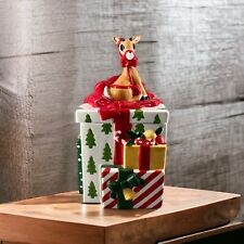 Lenox 2002 Rudolph The Red Nose Reindeer Presents Christmas Cookie Jar 13