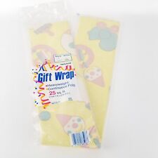 VTG BABY SHOWER Gift Wrap Toy's R Us Wrapping Gifts 25 Sq Ft Vintage Made USA picture