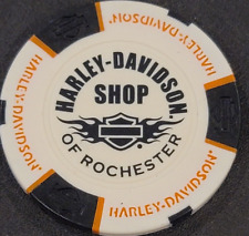 HD SHOP OF ROCHESTER ~ NEW HAMPSHIRE (White/Black/Orange #1) Harley Poker Chip picture