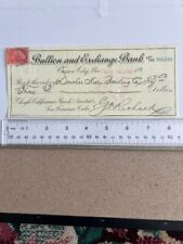 Vintage 1898 Carson City Nevada Canceled Bank Check Nice picture