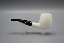 Fat Smooth Apple Pipe  W Tamper & Stand BLOCK  MEERSCHAUM-NEW-HANDCARVED Case356 picture