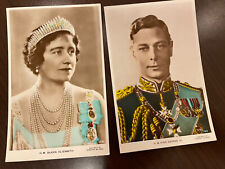vintage King George Queen Elizabeth Postcards printed in England VGUC picture