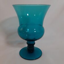 Vintage Ultramarine Glass Compote Vase Empoli Mid Century picture