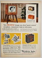 1954 Print Ad Truetone Television Sets & Radios Western Auto Stores picture