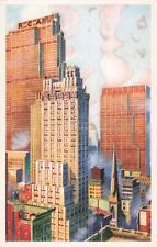 Artist Signed M. Van Der Hope Rockefeller Center New York City Vintage Postcard picture
