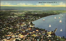 Geneva New York aerial view sailboats ~ 1946 to GUY CATHERMAN Milton PA picture