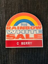 Vintage Sears Associate Employee ID Name Tag Badge Rainbow White Sale Rare picture