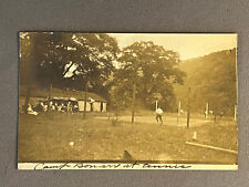 Pennsylvania PA, Clearfield County, Playing Tennis At Camp Bonarr, RPPC, PM 1914 picture
