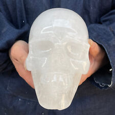 TOP 6.95LB Natural clear crystal quartz skull hand Carved crystal healing YC2090 picture