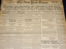 1923 JULY 31 NEW YORK TIMES - PRESIDENT HAS PNEUMONIA - CONDITION GRAVE- NT 7750 picture