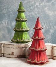Traditional Mercury Glass Christmas Trees Red and Green Colors picture