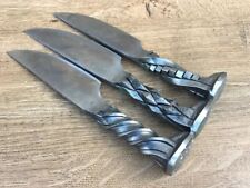 3Pcs Handmade Carbon Steel Railroad spike Knife Set For Hunting Hiking & Camping picture