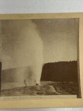 Antique Stereoview Photo Card Yellowstone Lone Star Geyser Stereoscopic picture
