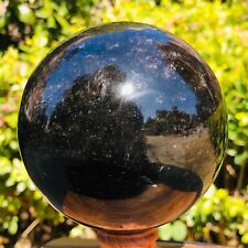 2.26LB Natural Silver Black Obsidian Sphere Quartz Crystal Ball Healing picture