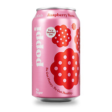 POPPI Sparkling Prebiotic Soda Raspberry Rose, 12Oz (12 Pack) picture