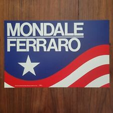 Vintage 1984 Walter Mondale Geraldine Ferraro Campaign Poster 13